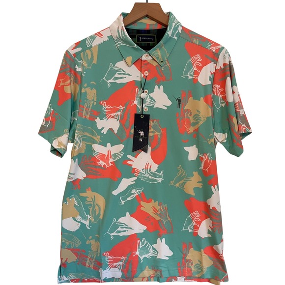 William Murray Golf Other - NWT William Murray Mens Happy Hands Club Golf‎ Polo Size Medium Stretch